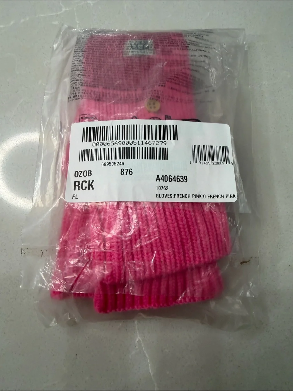 NWT UGG Cozy Knit Flip Mitten French Pink Convertible Gloves OS